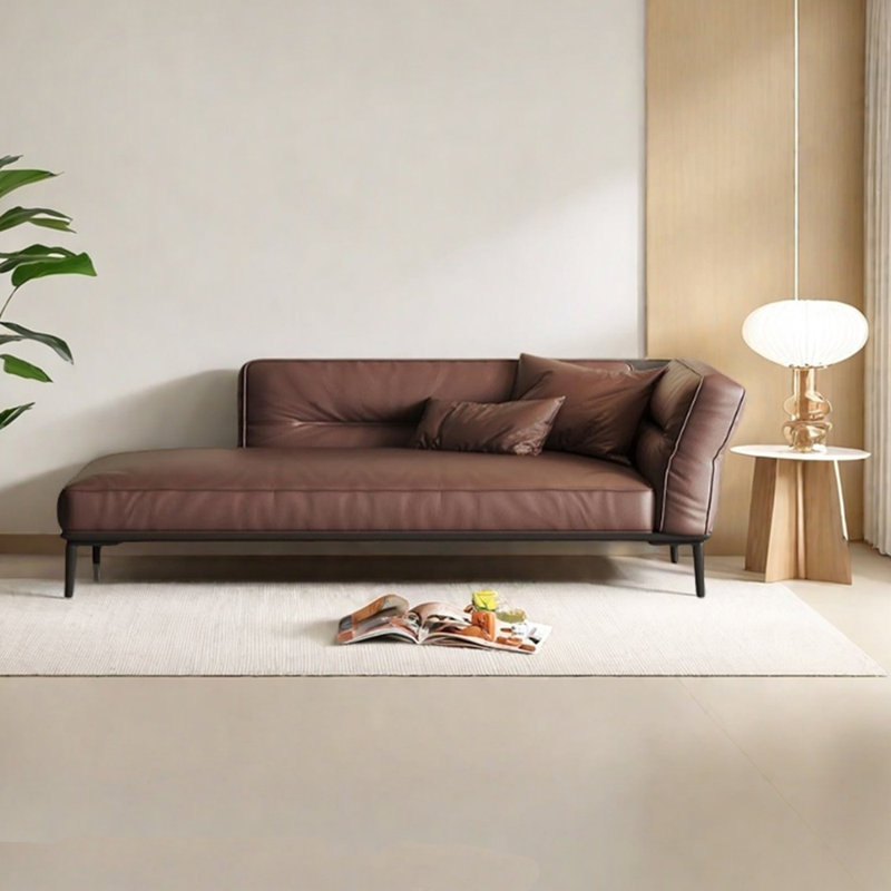Chaise longue éponge moderne et minimaliste, Café, Orienté à droite