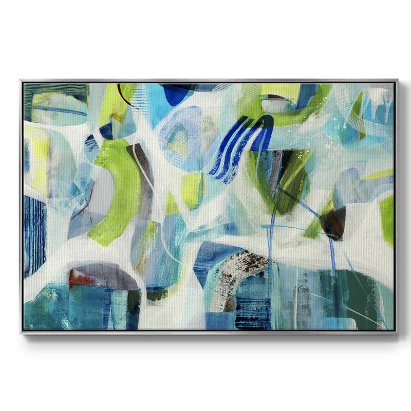" Rhyming Verse ", 27" H x 41" W x 2" D, Silver Floater Framed Canvas