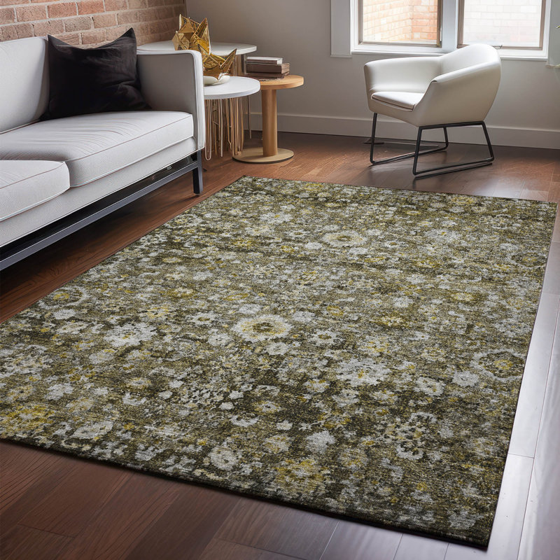 Premium Machine Washable Cerrito Mocha Rug, Rectangle 9' x 12'
