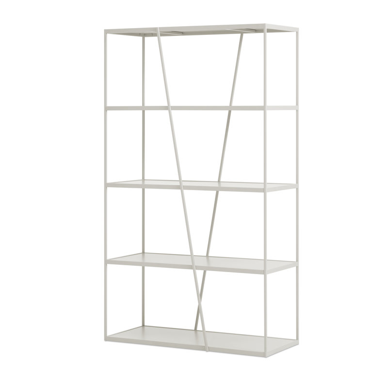NeedWant Etagere Bookcase, Putty, (4 Shelves) 73" H x 42" W x 19" D