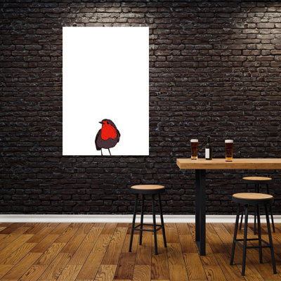 Petit oiseau rouge, oiseau minimaliste, nature, faune