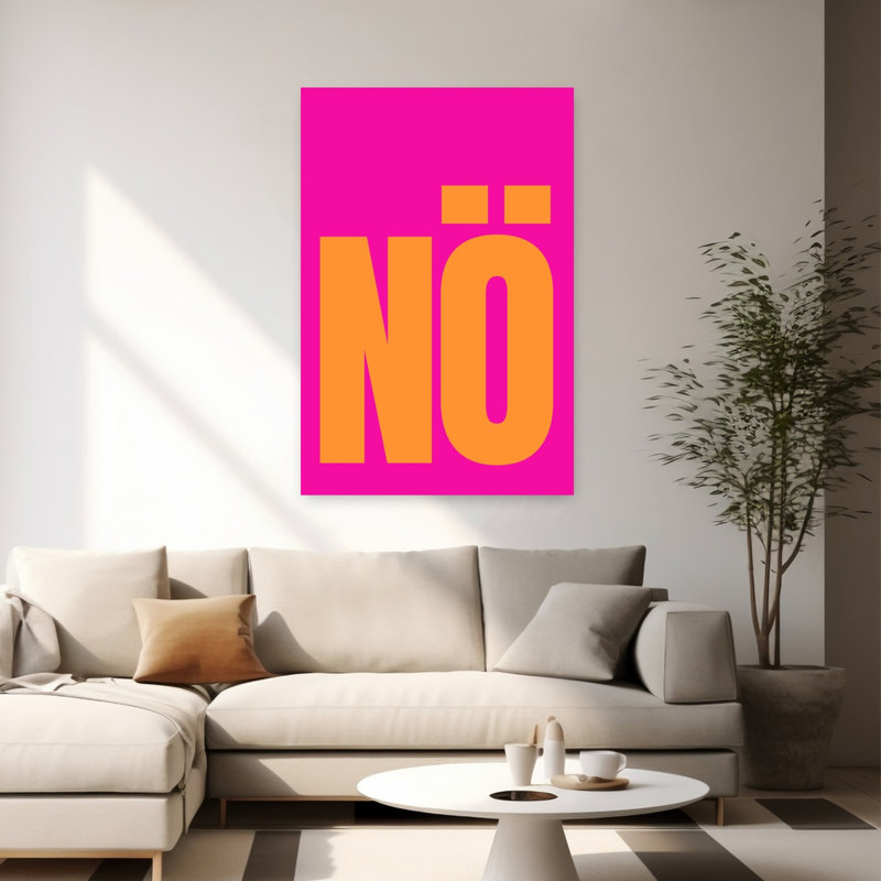 Bold No Statement Bold Contemporary Minimalist Wall Art Print 1 Piece Wrapped Canvas Wall Art, 152.4cm H x 101.6cm W