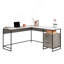 Bureau en L, finition brune