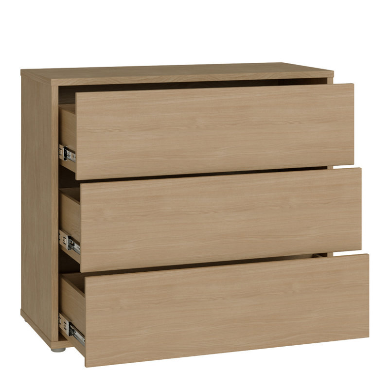94.8 cm W Chest of 3 Drawers, Brown