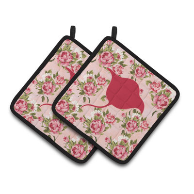 Caroline's Treasures Stingray Floral Polyester Potholder