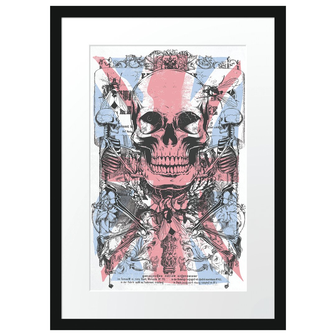 Gerahmtes Poster Uk Skull Light