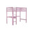 Twin High Loft Bed, Kids Solid Wood Modern Loft Bed Frame With Built-in Desk And Ladder For Girls Boys, Noise-free, Non-toxic Finishes, Space-saving, No Box Spring Needed, Pink-218126572