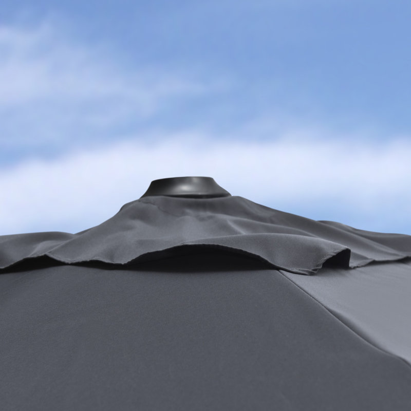 8' Square Medium Cantilever Grey Umbrella Aluminum Offset with Base and 360-degree Rotation, Gray