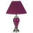 1Pc Elegant Crafted Table Lamp Glossy Base Contrasting Metallic Details Pleated Shade Modern Look Porcelain Rotary Switch, 100Watt-1889543402-1889543408