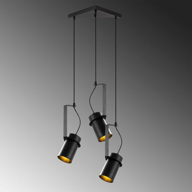 Luminaire suspendu cylindrique à 3 lumières Haseltine