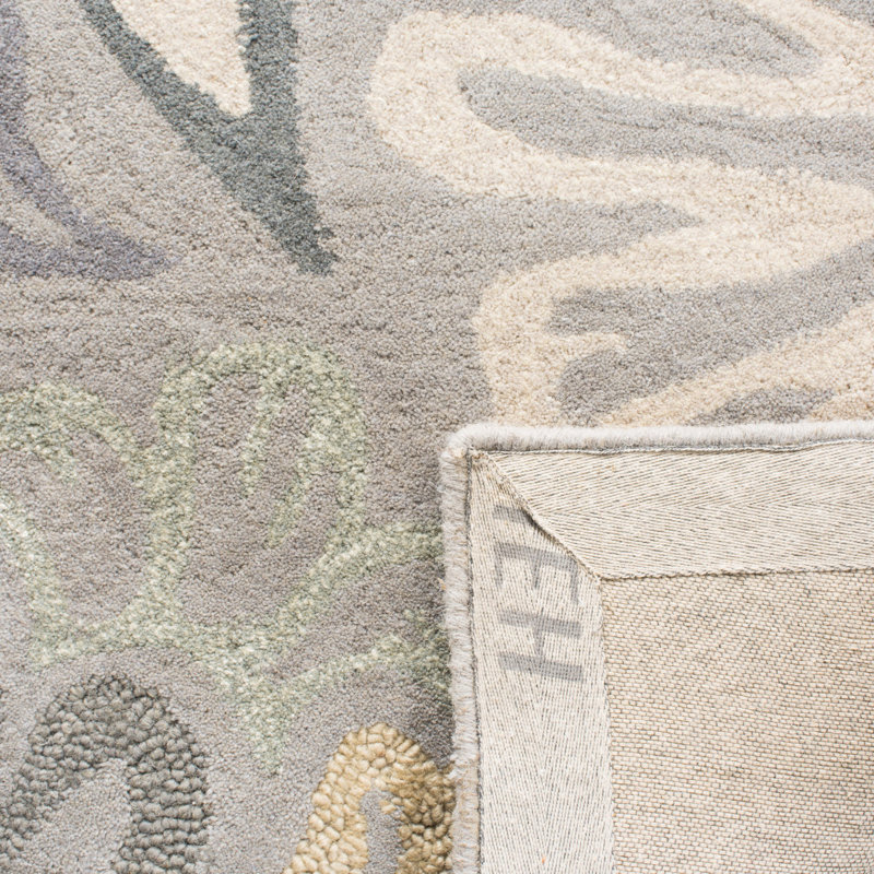 Tapis floral en laine touffeté à la main Arber Jardin, Rond 6 pi