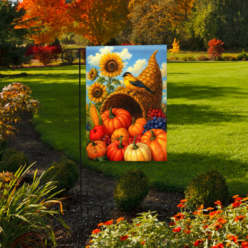 Drapeau d'automne chardonneret 12 x 18