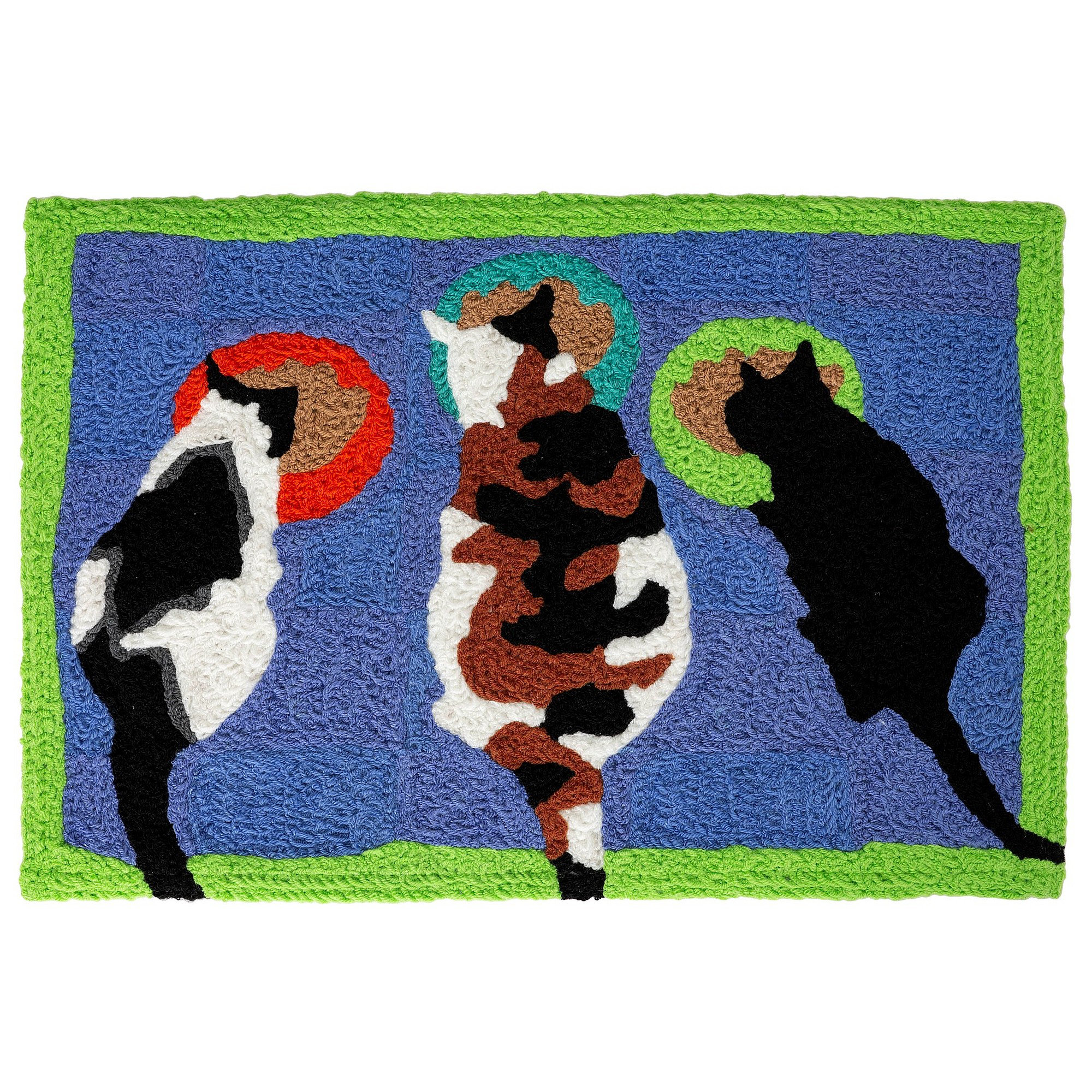 Red Barrel Studio® Feeding Time Cat Themed Jellybean Accent Rug Door