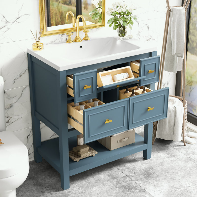 Armoire de salle de bain Maybree, Bleu