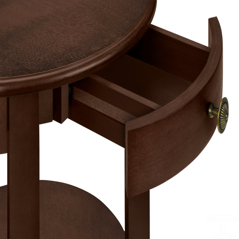 Table d'appoint, 2 niveaux, table de bout, table d'appoint, ronde, table de chevet, lampe, placage, transitionnel