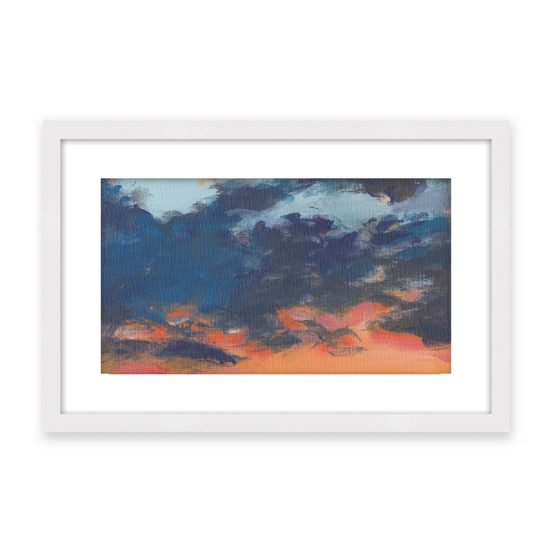 Coastal Retreat Asbury Park Sunset, 30" H x 40" W x 1.125" D, Framed Print, Gold