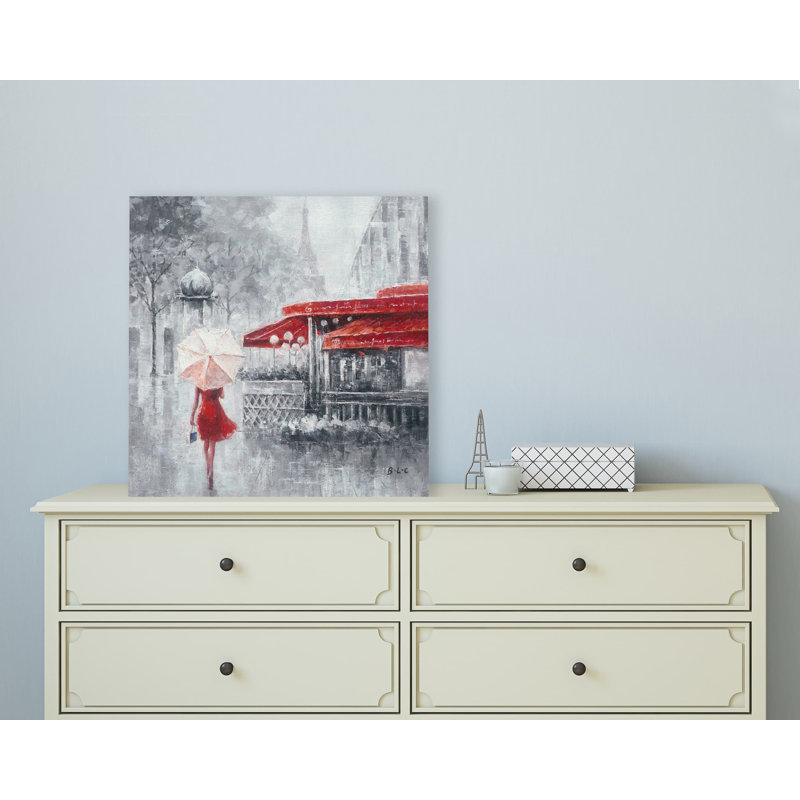 Maylene, Paris romantique, peinture sur toile, H 20 po x l 20 po x P 1,5 po