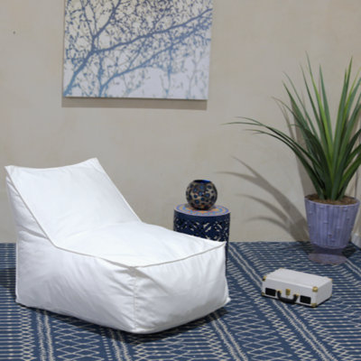 Fauteuil à billes en tissu résistant à l'eau, blanc