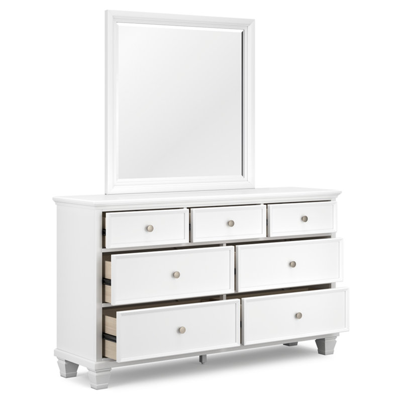 Commode et miroir Fortman, Blanc