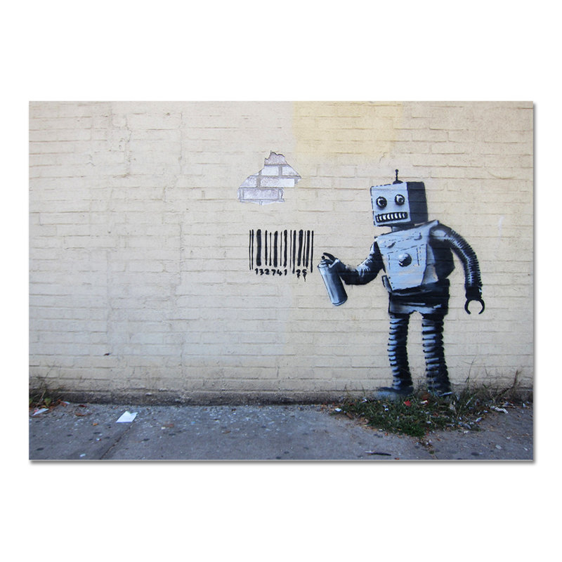 Robot by Banksy - Rectangle Print, 100cm H x 140cm W