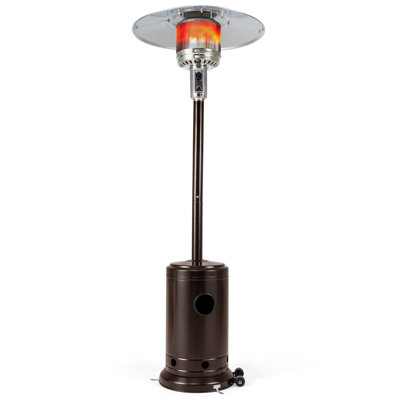 Chauffe-terrasse d'extérieur au gaz propane haute efficacité 50 000 BTU, brûleur en acier inoxydable résistant à la rouille et protection anti-basculement