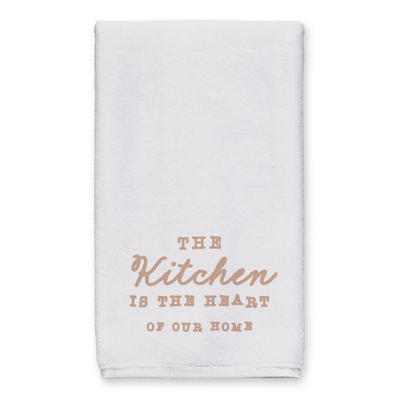 Cotton Floral Tea Towel Kitchen Towel, Cream