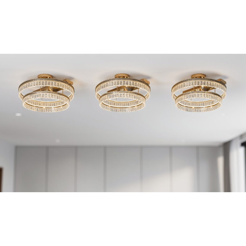 Lustre encastré en cristal Halo