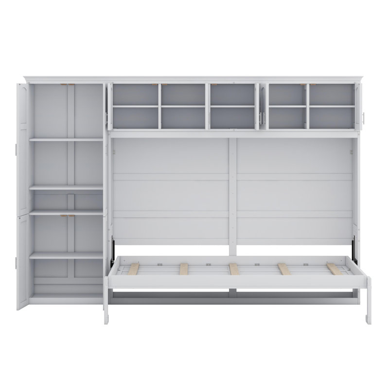 Lit escamotable mural avec armoires Murphy, Blanc
