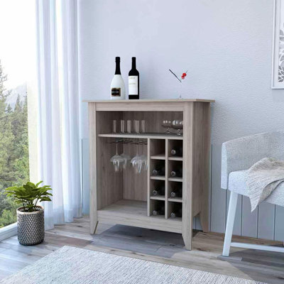 Armoire de bar Armoire à vin Armoire à vin Armoires de bar pour le rangement de boissons alcoolisées Buffet Buffet Armoire de bar avec tablette ouverte fonctionnelle et 6 casiers à vin