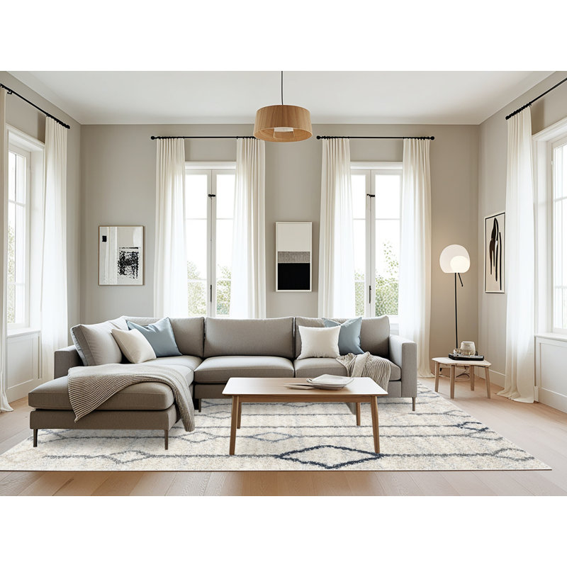 Tapis contemporain ivoire, Rectangle 8 pi x 10 pi