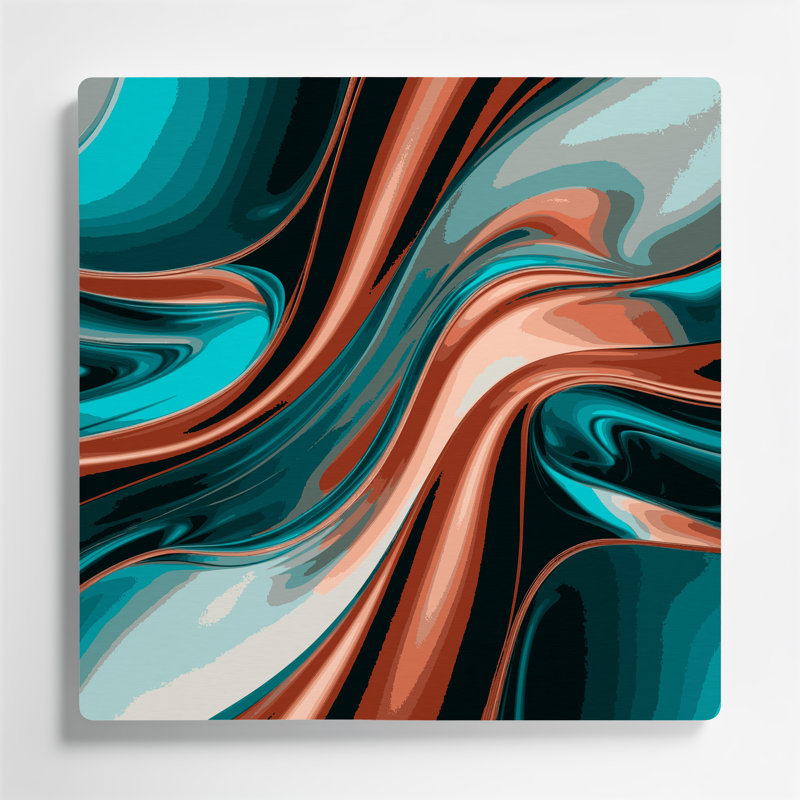 Gradient Abstract 65, art mural en métal bleu