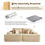 Canapé-lit modulaire Boneless de 81 po, canapé-lit modulaire en velours côtelé, méridienne double, canapé-lit modulaire moelleux en nuage, aucun assemblage requis-1612033937