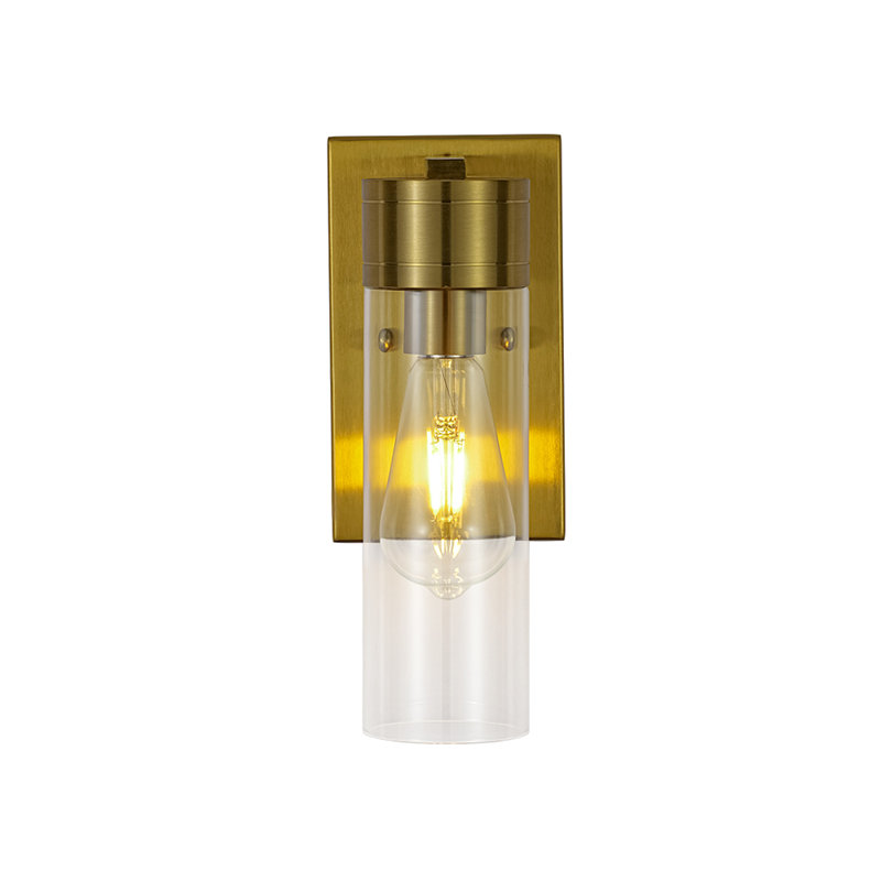 1 - Light Simple Glass Cylinder Bathroom Sconce