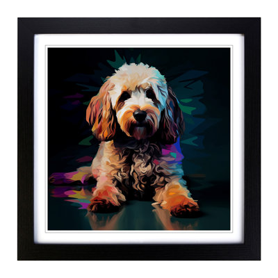 Cockapoo Glitch Art - Framed Print