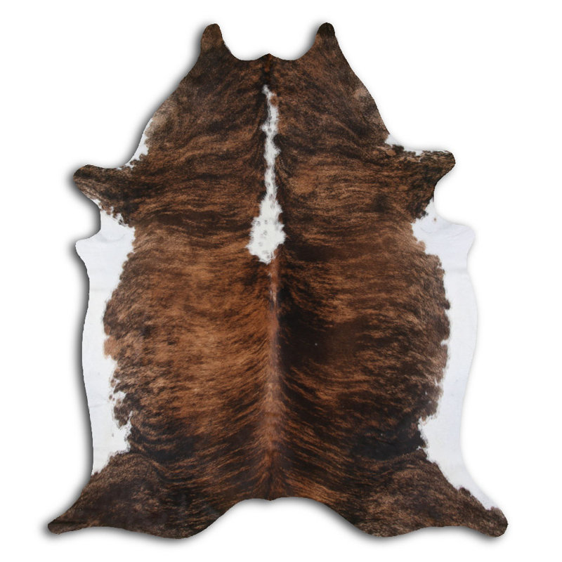 Tapis personnalisé en cuir de vache blanc, Nouveauté 6 pi 2 po x 7 pi 4 po