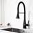 Matte Black Stainless Steel Kitchen Faucet With Pull Down , 360 Rotatable Nozzle, Two Water Output Choices, Easy To Control Temperature And Flow Rate Faucet, Finish, Steel, Rotating Settings,