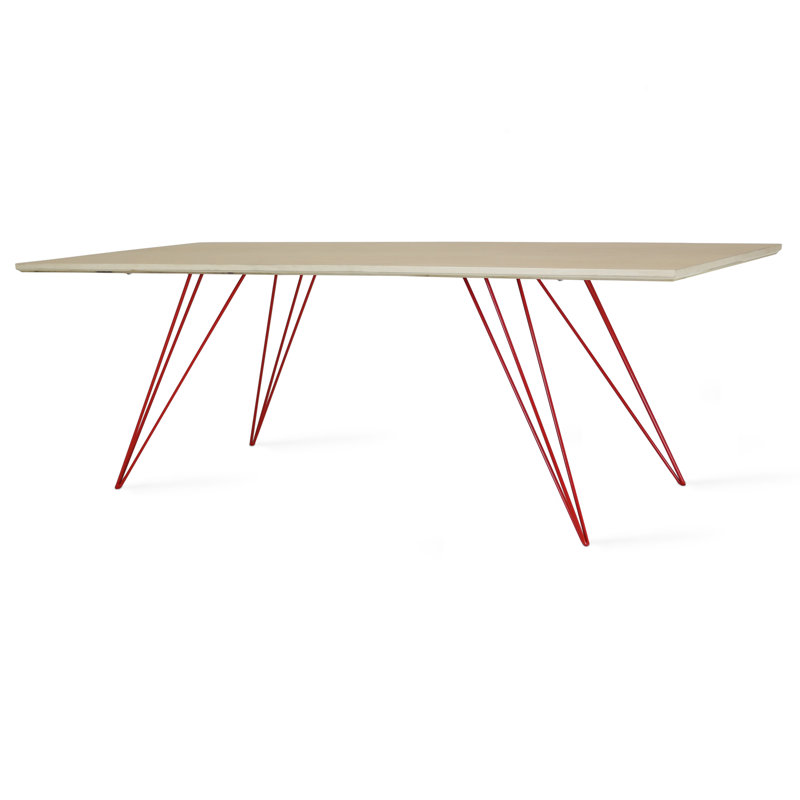 Williams Coffee Table, Red, 18" H x 54" L x 23" W, Maple