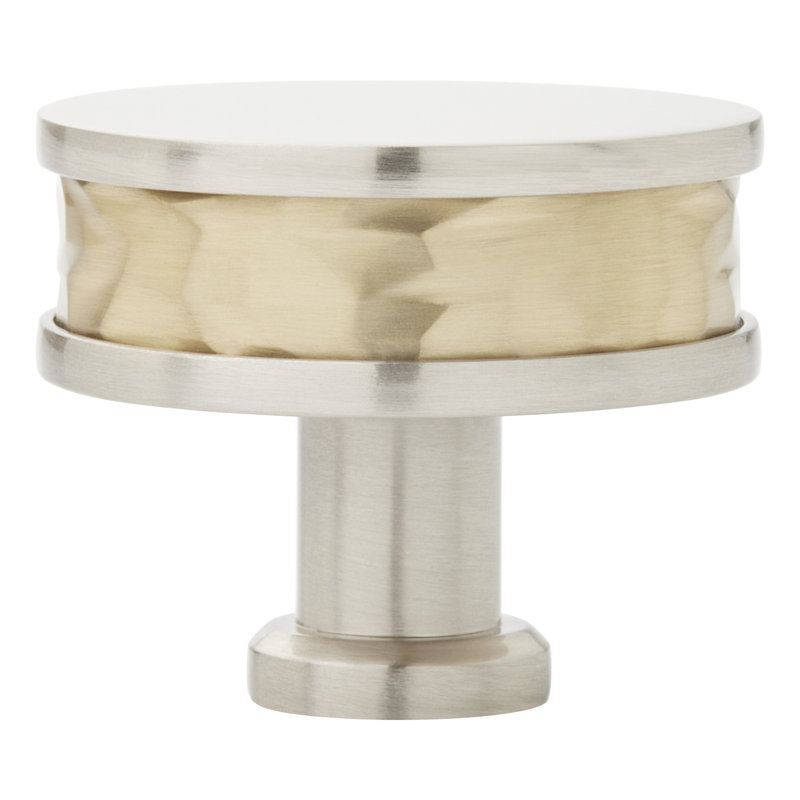 Poignée d'armoire ronde 1-1 / 2 "Lazzara, Nickel satiné / champagne doré