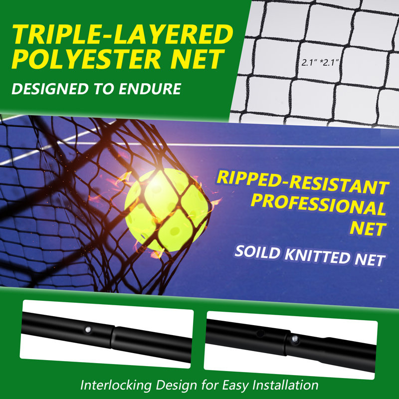 Pickleball Net Driveway Pickleball Nets Portable Outdoor Regulation Size 22ft Pickle Ball Net Set W/ 1 Carry Bag