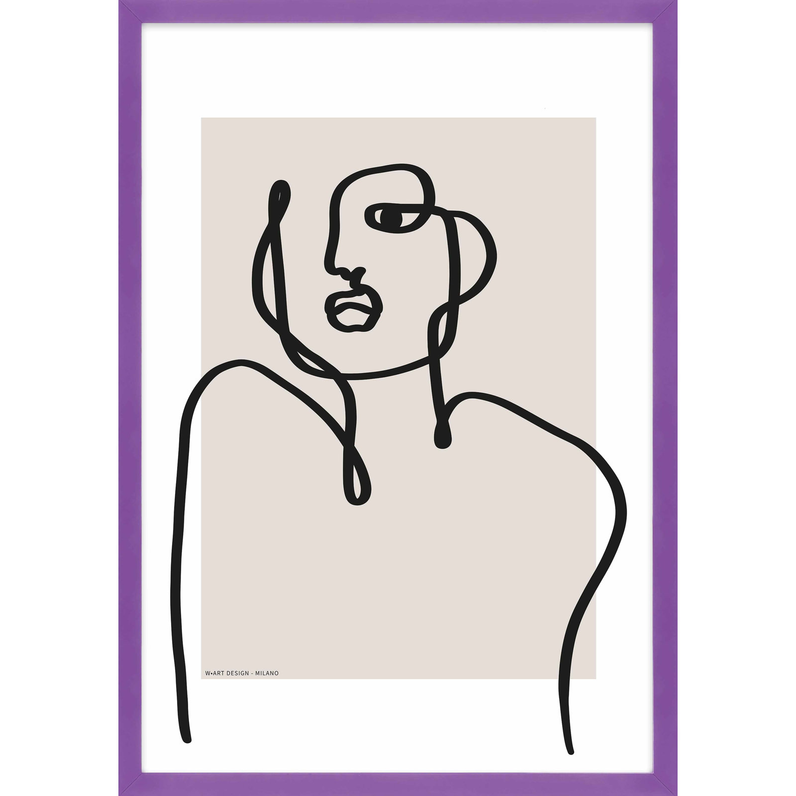 Romina Gadler "Figure and Form 1" Print, 20" H x 14" W x 1.25" D, Purple Framed Paper