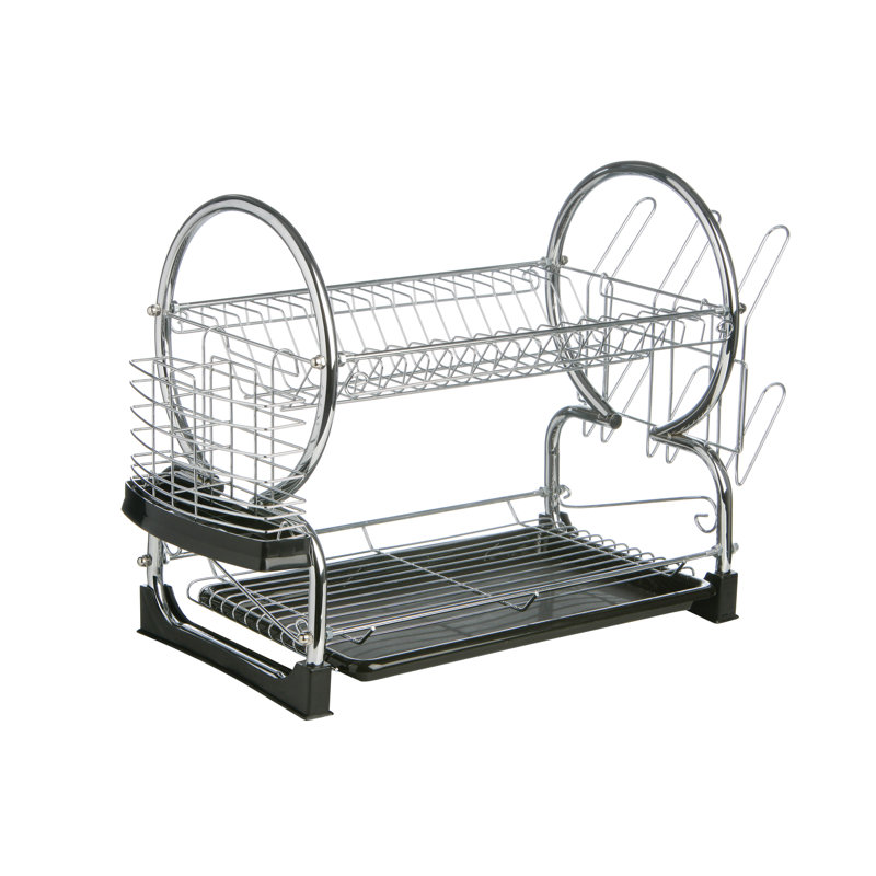 2 Tier Dish Drainer with Tray I, Black