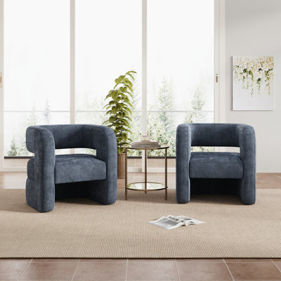 Full Assembled Upholstered Accent Barrel Chairs （Set Of 2）