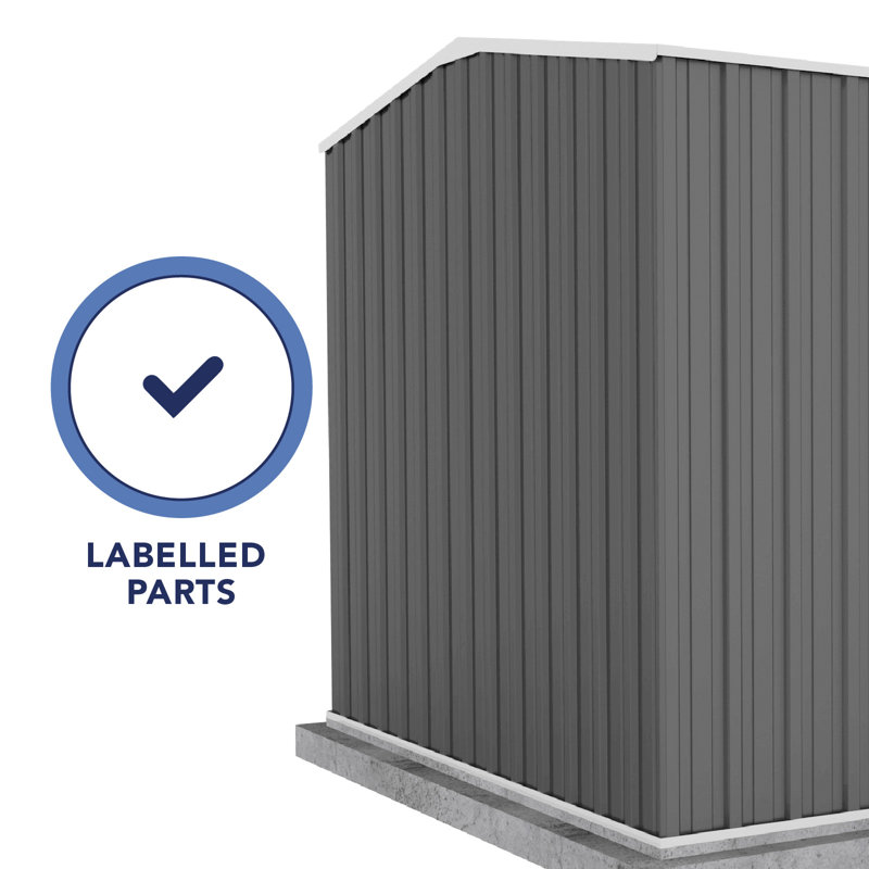 Gray 10 ft. x 7 ft. Premier Metal Double Door Shed