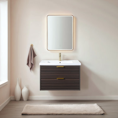 30'' Modern Wall-Mounted Single Bathroom Vanity Set