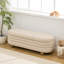 Banc de rangement ovale rembourré avec pattes boule en bois massif-1205270047