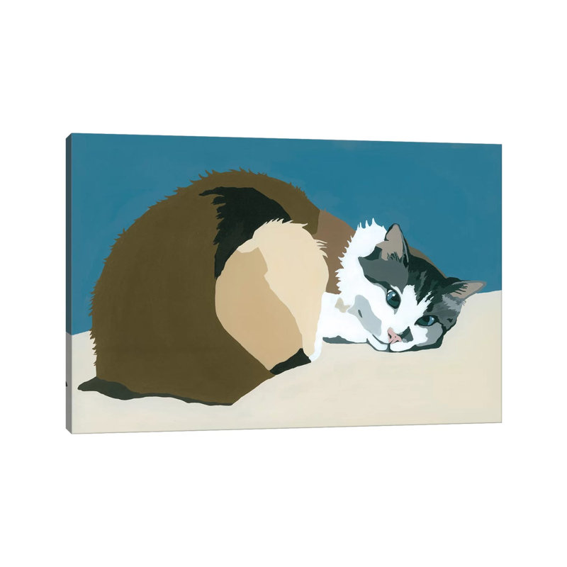 Colbert On Teal by Julie Ahmad - Wrapped Canvas Print, 20.32 cm H x 30.48 cm W