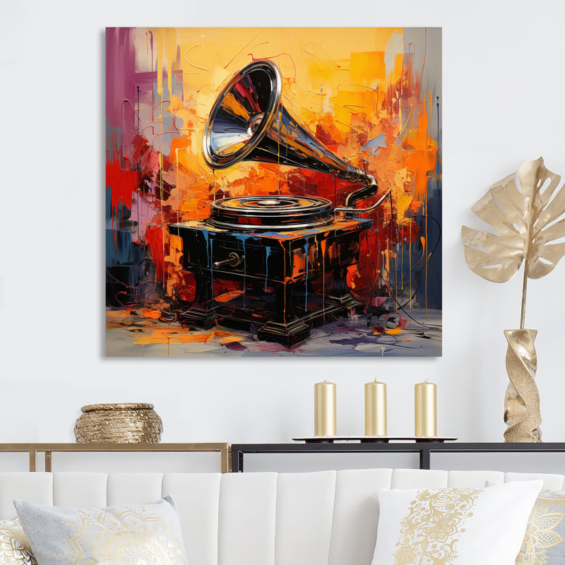 Saziye Phonograph Fusion - reproduction, Toile tendue, 16" H x 16" W