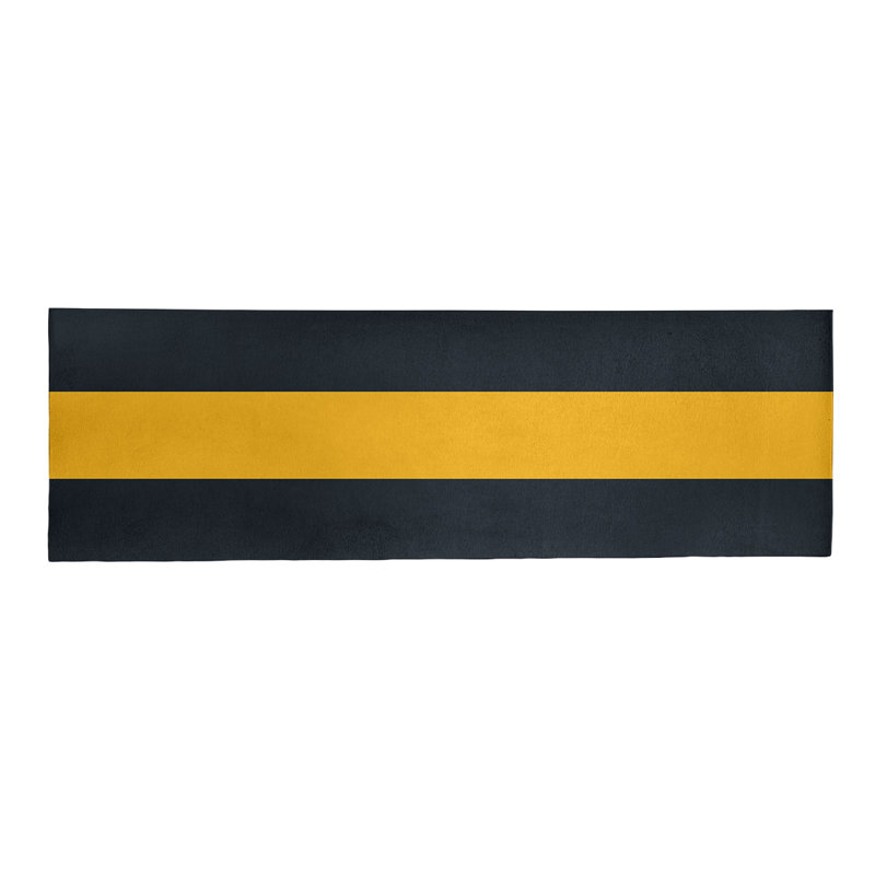 Tapis en poly à rayures de football pittsburgh, Tapis de couloir 2 pi 6 po x 8 pi