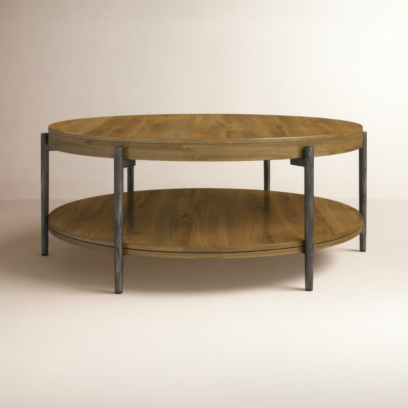 Ashley Solid Wood Top Single Coffee Table, Walnut