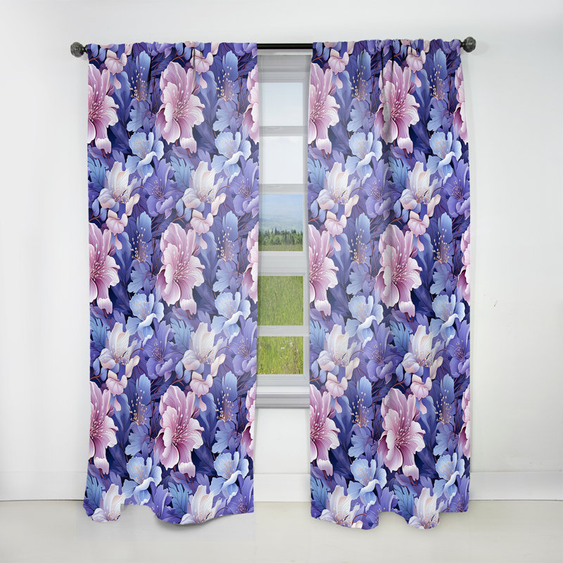 Tranquil Dreamscape Tropical Motif I - Rideau en velours tropical - obscurcissant - 1 panneau, L 52 po x L 108 po